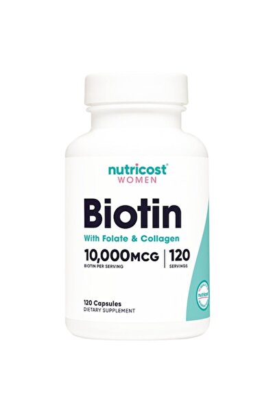 Nutricost Supliment alimentar Biotină pentru Femei cu Folat și Colagen, 120 c...