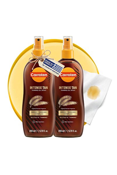 Carroten Intense Tanning Oil Spray - 2 Pack + Wipe, 6.7 oz Each | Browning Ta...