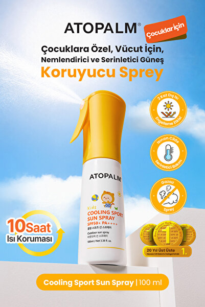 Atopalm Çocuklar İçin Serinletici Güneş Koruyucu Sprey Cooling Sport Sun Spra...