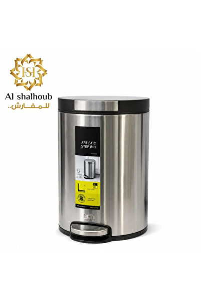 Generic Brand 12L سلة مهملات استيل -EK922513 - قطعة