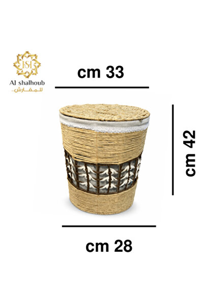 Generic Brand Natural Wicker Laundry Hamper with Lid and Mesh Window in Multi...