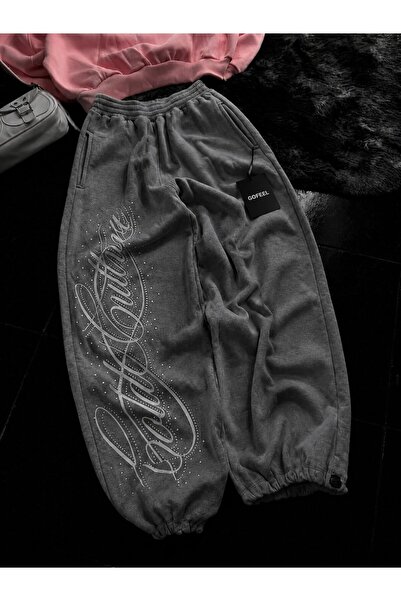 Gofeel Angel Taşlı Baggy Unisex Eşofman Altı