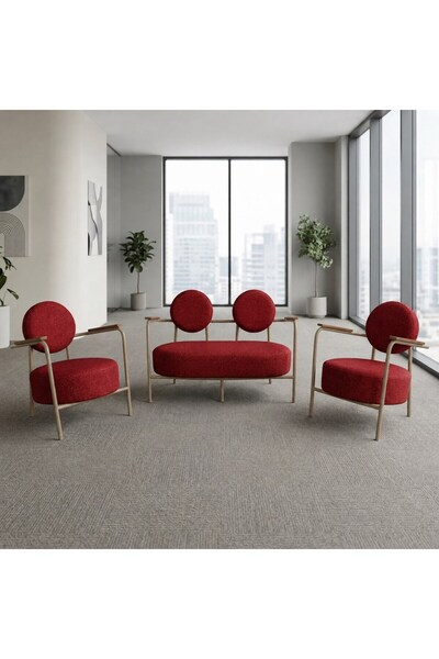 Azra Mobilya Venüs 2+1+1 Soft Kumaş Ofis & Büro İş Yeri Bekleme Koltuğu Takım...