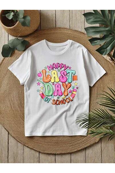 k222 Elegant Women's T-Shirt, "Happy LAST DAY Of" Letter Print For Funny Gift...