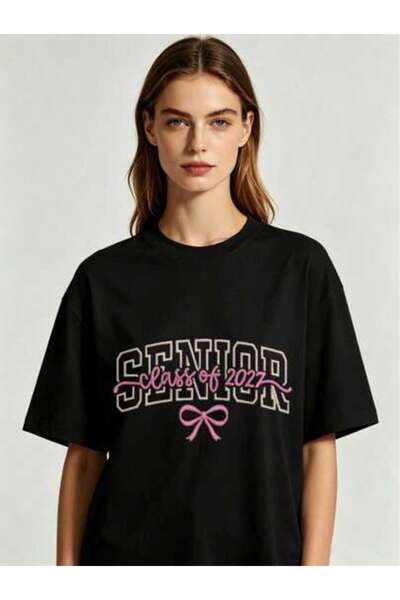 25W Class Of 2027 Pink Bow T-Shirt Celebration Women's Crewneck Tee Shirt Gif...