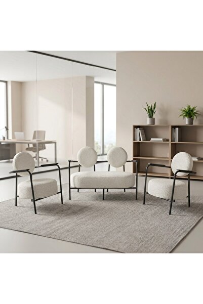 Azra Mobilya Venüs 2+1+1 Soft Kumaş Ofis & Büro İş Yeri Bekleme Koltuğu Takım...