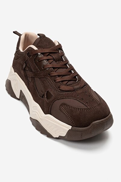LuviShoes LECCE Kahverengi Süet Kadın Spor Sneakers