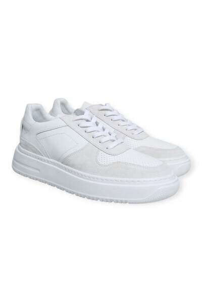 FRANCO CALVANI White Color Lace-Up Genuine Leather Men's Shoes
