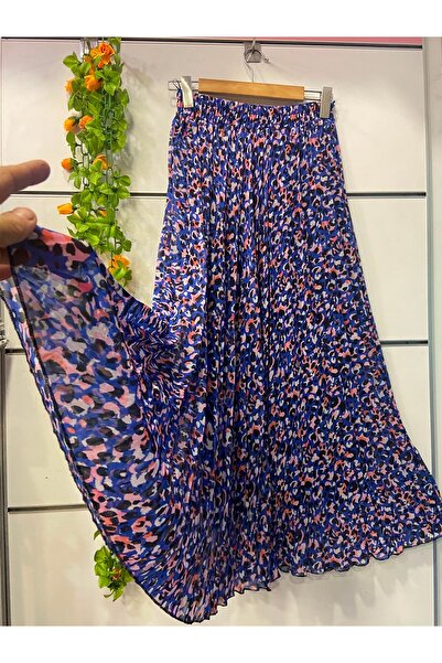 edu collection Patterned Chiffon A-Line Skirt Lined
