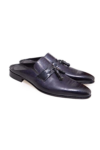 FRANCO CALVANI Dark Blue Color Laceless Genuine Leather Men's Half Shoes