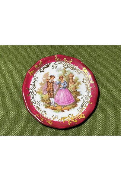 Fransız Limoges Limoges Mini Decorative Plate - 7 cm in Diameter