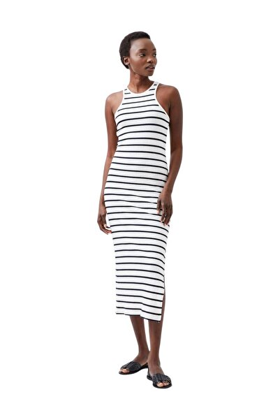 French Connection Women Tommy Rib Stripe Racer Back Dress