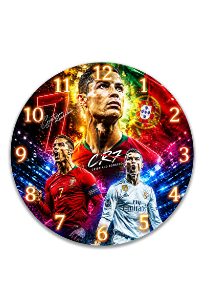 OEM Ceas de perete Cristiano Ronaldo, 30 cm, Silențios, Design Modern Fotbal,...