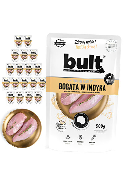 Bult Hrană umedă completă pentru câini, bogată în curcan, plic 20x500g