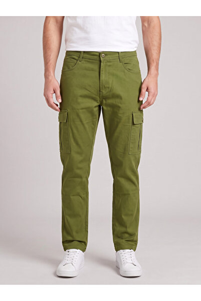 Finelook Men's Slim Fit Cargo Pants – Multi Pocket Casual Cotton Twill Trousers