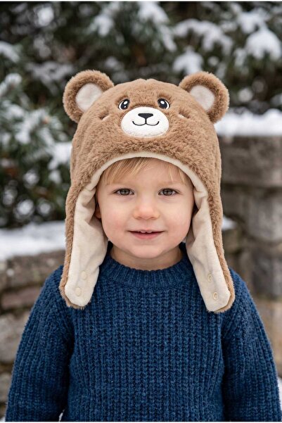 Aware Time 1-4 Years Old Boy's Plush Fleece Beret with Figure