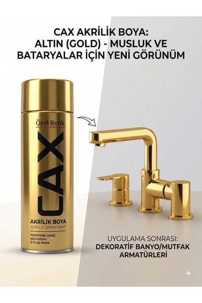 caxcolors CAX Akrilik Sprey Boya 400ml - Musluk, Mutfak & Banyo Batarya Yenil...