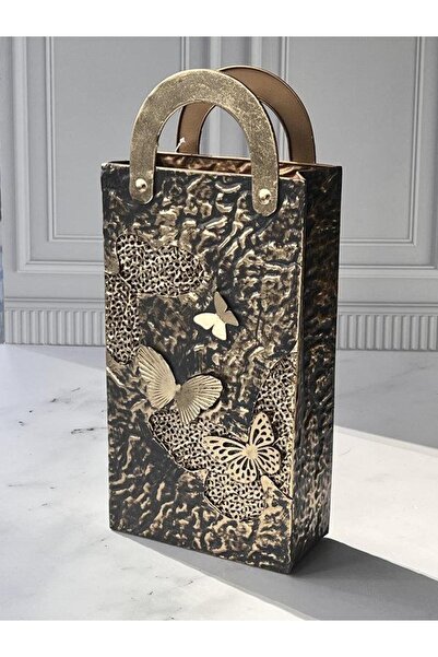 ROSSEV Vase Bag Form with Antique Gold Detail and Butterfly Motif