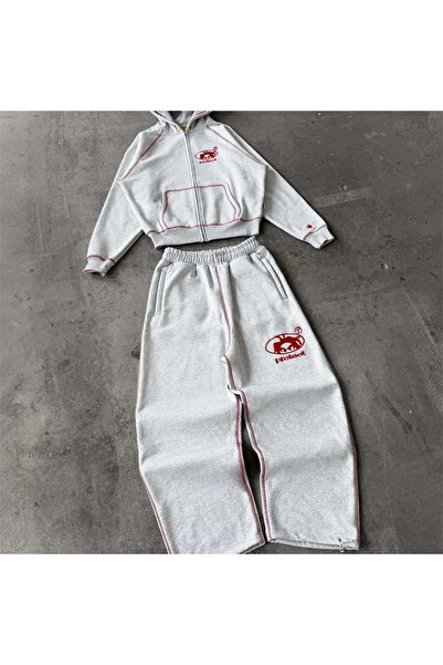Cool mans Oversize Tracksuit Set Zippered Hooded Sweatshirt Jogger 2-Piece Bo...