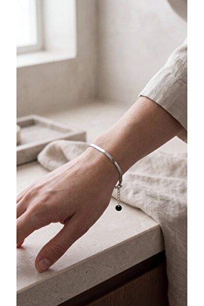 ZEY Steel Bracelet Silver Color Thin Elegant Minimal Women's Bracelet Stylish...
