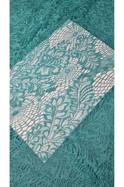 Generic Lace Fabric Turquoise Petrol Color (3 Meters)