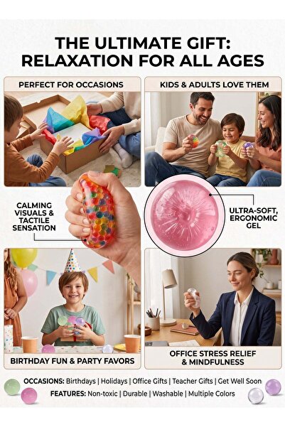 REZZOSS Coconut Oil Squishy Ball 6cm Handmade Squeeze Toy – Non-Sticky Glutinous Stress Relief Fidget Ball for Adults & Kids | Translucent All-Natural Gel Look Squeeze Ball | Unique Birthday Gift, Off