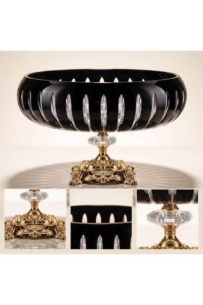 AKDEN STORE Crystal Cutting Decoration Handcrafted Avant-Garde Bowl 28 cm - Aura Series