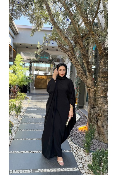 medine ipeği siyah elbise