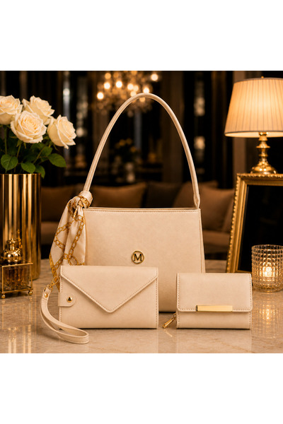 MODAMARKM Modern 3-Piece Set for Women: Shoulder Bag, Phone Bag and Wallet Se...