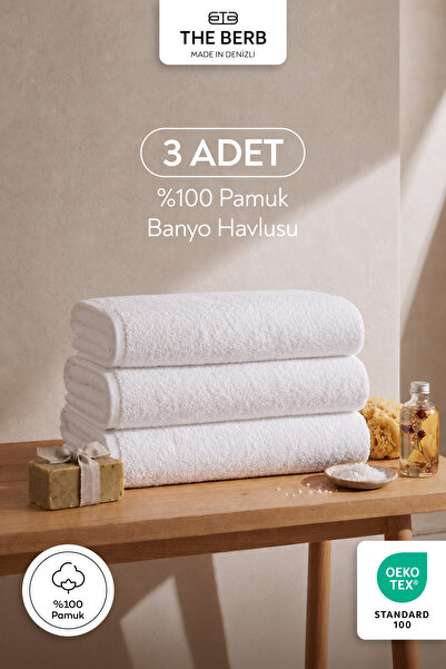 The Berb |   100% Cotton |   3-Pack Bath Towels |   70X150 |   Premium Hotel ...