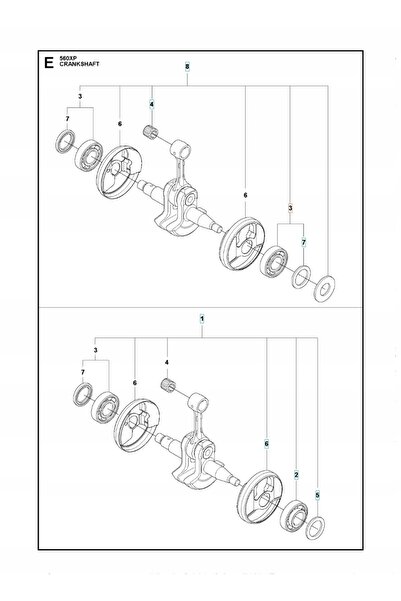 Husqvarna LAGĂR ARBORE CU CURBĂ 346, 550, 560 ORY