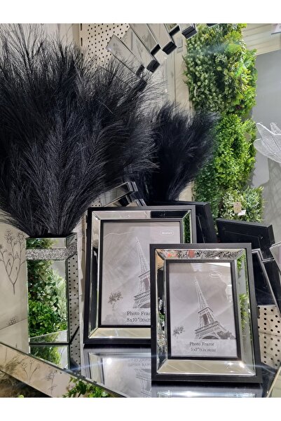 NO BRAND Ramă oglindă pentru fotografie 20x25cm Glamour Negru HL08