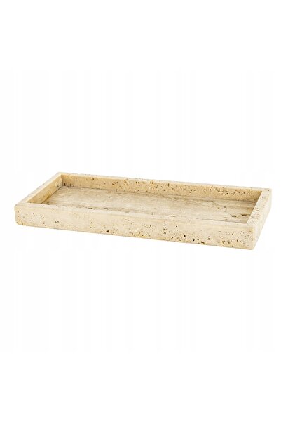 NO BRAND Tavă decorativă elegantă bej 30 cm, suport pentru lumânări