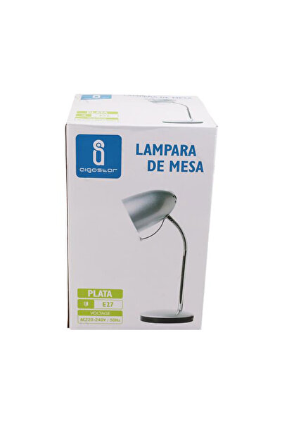 NO BRAND Lampă de birou, lampă de masă, argintie, 1xE27