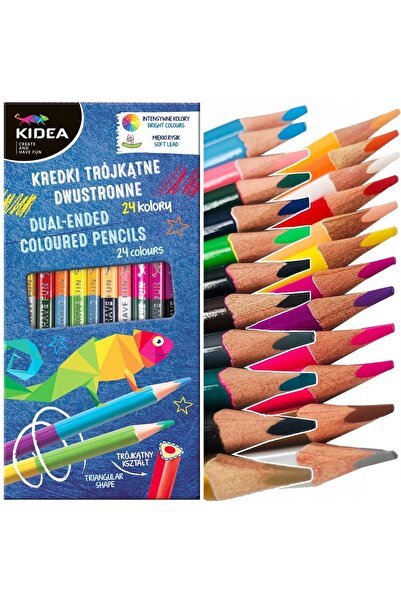 Kidea Crayoane cu două capete 12/24 culori intense marker moale școlar x 6 OP