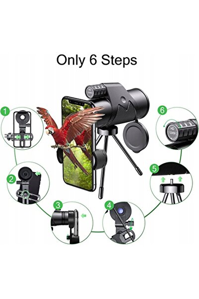 NO BRAND Telescop monocular 12 x 50 cu mâner + trepied AIKOVE