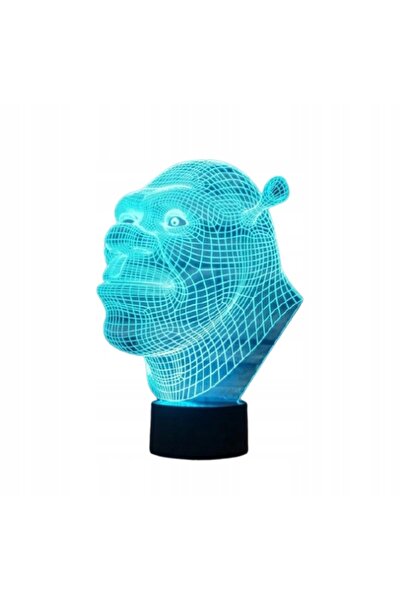 NO BRAND LAMPĂ DE NOAPTE 3D LED SHREK – LAMPĂ DE BASM CU 16 CULORI + TELECOMANDĂ