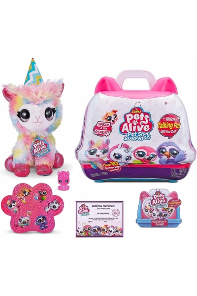 Pets Alive PLUȘ LAMA PENTRU COPII – MASCOTĂ ÎN VALIZĂ – SET DE ACCESORII PENT...