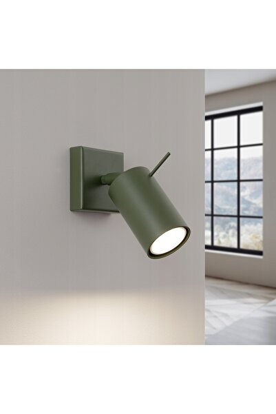 NO BRAND Aplică de perete orientabilă Sollux RING verde măsliniu 1xGU10 10W
