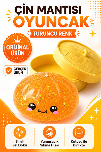 Overdal Turuncu Çin Mantısı Squishy Orijinal Gerçek Ürün Büyük Boy Simli Dump...