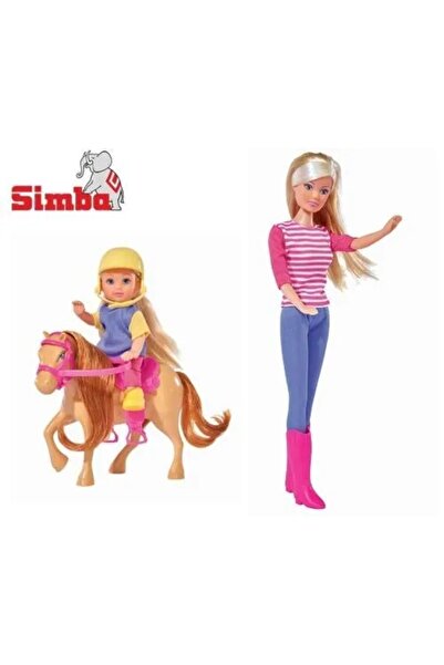 NO BRAND SIMBA Păpușile Steffi și Evi cu un ponei micuț