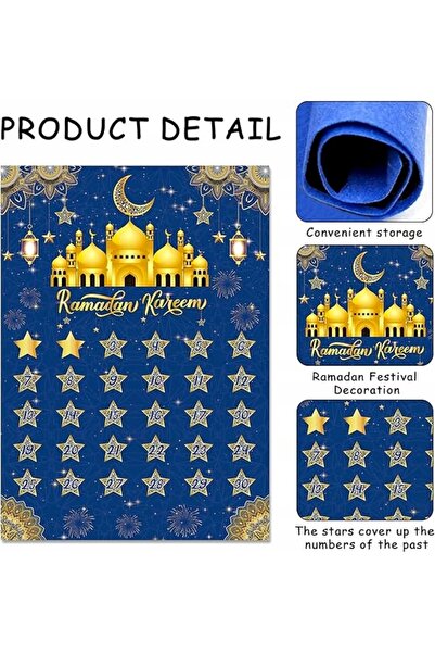 NO BRAND CALENDAR DE ADVENT RAMADAN KAREEM DECORAȚIE DIN PÂSLĂ CALENDAR CADOU