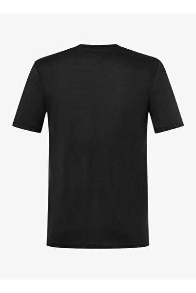NO BRAND Tricou merino Super. Tricou Exploring - negru intens/gri plușiu S