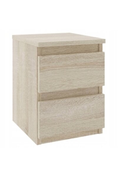 NO BRAND Noptieră cu două sertare, stejar Sonoma, pentru dormitor tip loft, 4...