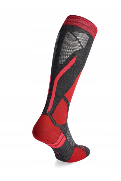 NO BRAND Șosete de schi Bridgedale Ski Lightweight Merino - grafit/roșu 48