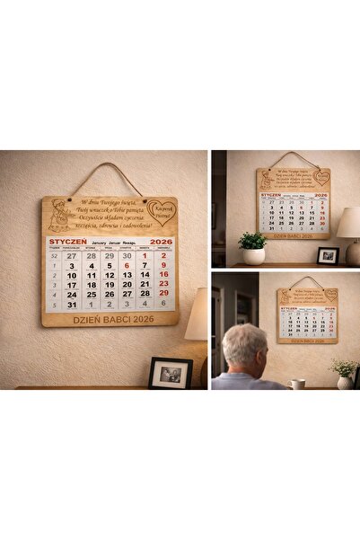 NO BRAND Calendar pentru bunica cu gravură „Ziua bunicii și a bunicului” – pe...