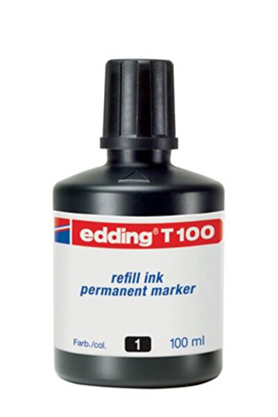 Edding Cerneală T 100, pentru reumplerea markerei permanente, 100ml, Negru