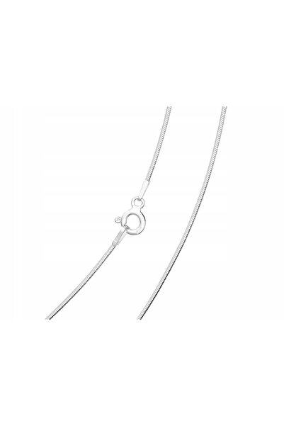 NO BRAND Brățară lanț argintiu, tip șarpe rotund, Argint 925, 1 mm, 20 cm
