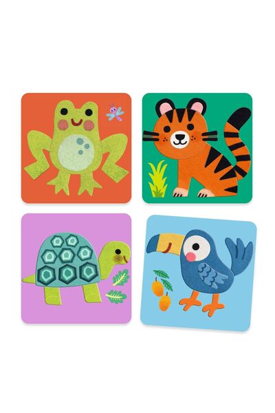 djeco Set ART Autocolante din pâslă ANIMALE MOI 18m+ 0047