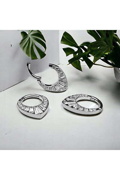NO BRAND Cercei din argint Clicker, cerc, titan, septum 1,2/8